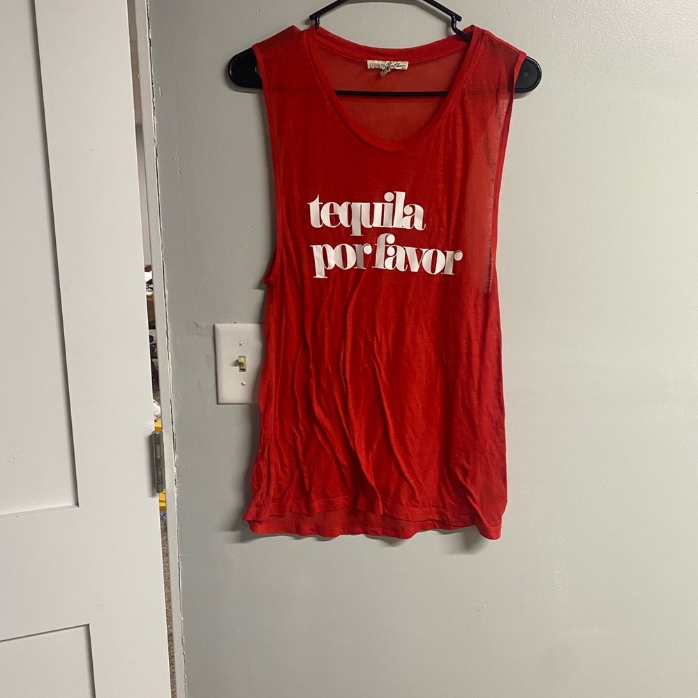 Express Red Graphic Muscle Tee